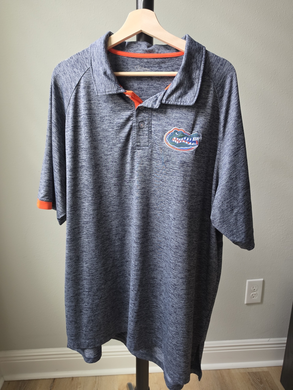 Florida Gators Men's Gray Heather Polo with Orange Trim